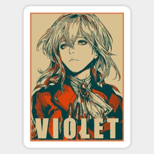 Violet evergaden retro style. Sticker